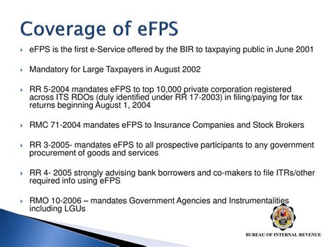 efps bir|bureau of internal revenue.
